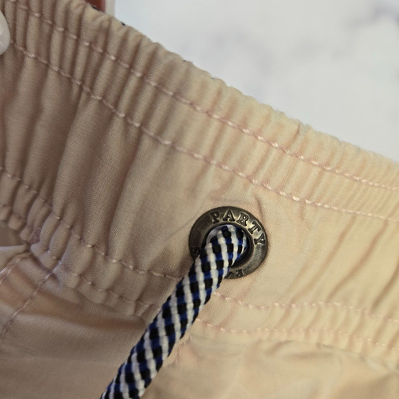 Party Pants Mens Swim Trunks Board Shorts XL Ivory Blue Wave Striped Beach Surf - Picture 6 of 13